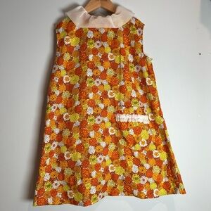 Vintage Handmade 70's Style Light Dress w Delicate Lace Detailing Girls